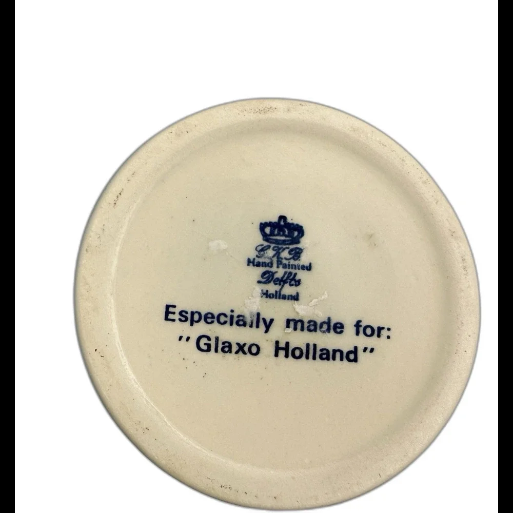 Vintage Delft Blue Glaxo Holland Pharmacy Jar - Albarello by GKB Gouda